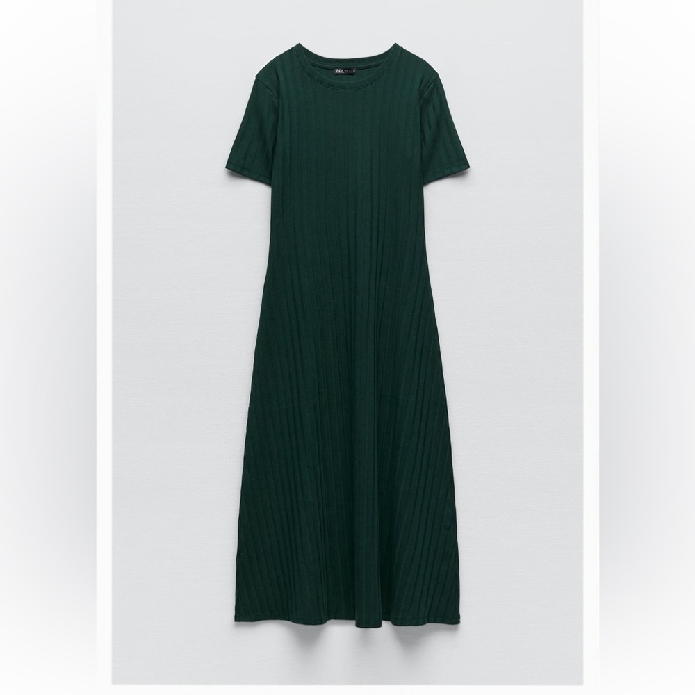 Zara Cotton Rib Midi Dress